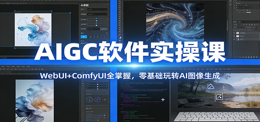 AIGC软件实操课：WebUI+ComfyUI全掌握，零基础玩转AI图像生成-鸿雁学习网