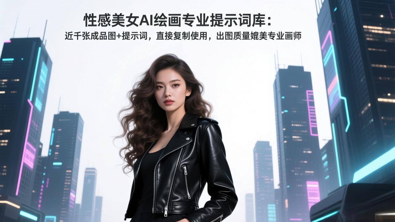 性感美女AI绘画专业提示词库：近千张成品图+提示词，直接复制使用，出图质量媲美专业画师-鸿雁学习网