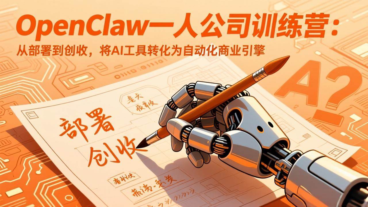 (17540期)OpenClaw一人公司训练营:从部署到创收,将AI工具转化为自动化商业引擎 (17540期)OpenClaw一人公司训练营:从部署到创收,将AI工具转化为自动化商业引擎