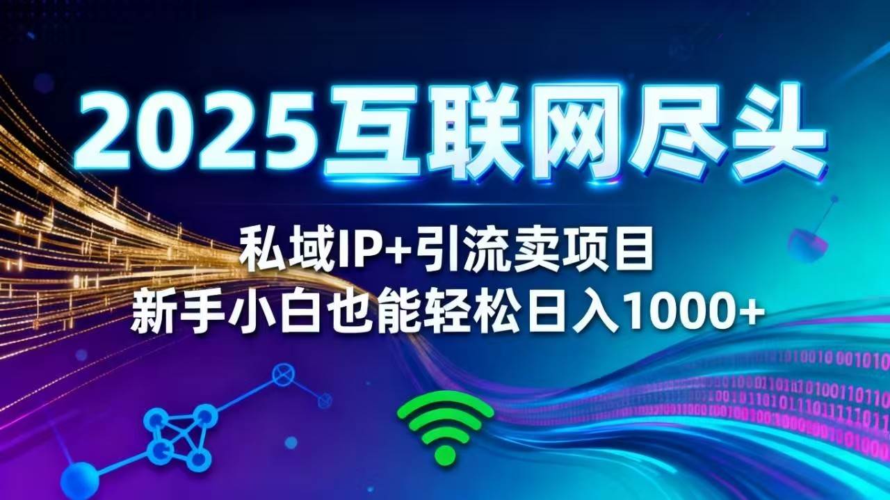 （16485期）2025网创尽头王炸项目！私域 IP + 精准引流，新手小白在家躺赚日入 1000+-鸿雁学习网
