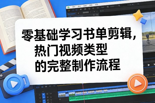 零基础学习书单剪辑，热门视频类型的完整制作流程(更新2026)-鸿雁学习网