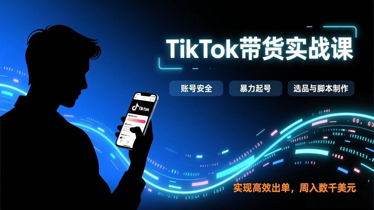 （17278期）TikTok带货实战课，涵盖账号安全、暴力起号、选品与脚本制作，实现高效出单，周入数千美元-鸿雁学习网