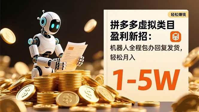（16529期）拼多多虚拟类目盈利新招：机器人全程包办回复发货，轻松月入 1-5W-鸿雁学习网