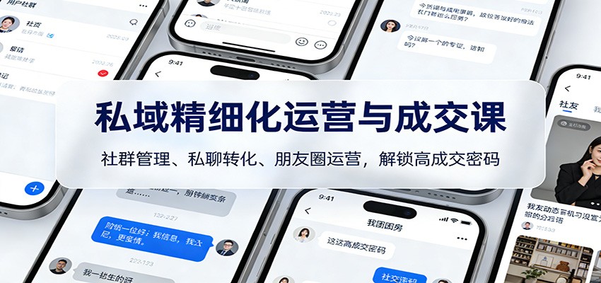 私域精细化运营与成交课：社群管理、私聊转化、朋友圈运营，解锁高成交密码-鸿雁学习网