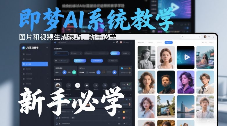 即梦AI系统教学，图片和视频生成技巧，新手必学-鸿雁学习网