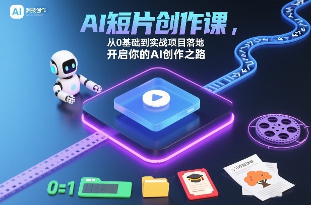 AI短片创作课，从0基础到实战项目落地，开启你的AI创作之路-鸿雁学习网