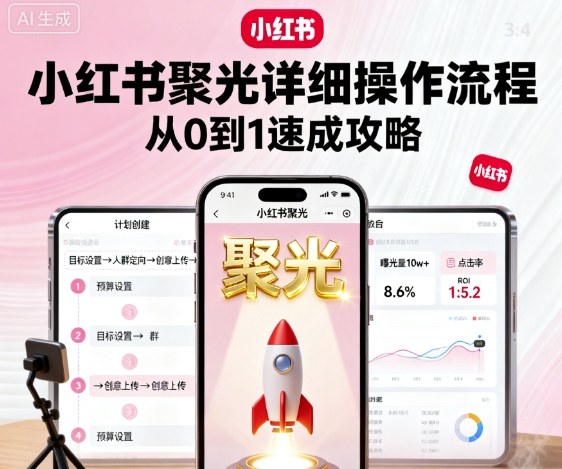 小红书聚光详细操作流程，小红书聚光从0到1速成攻略-鸿雁学习网