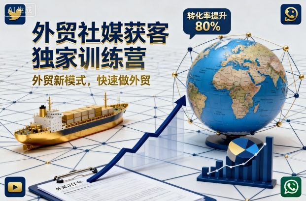 外贸社媒获客独家训练营，外贸新模式，快速做外贸(更新26年2月)-鸿雁学习网