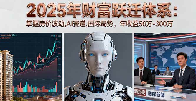 （16217期）2025年财富跃迁体系：掌握房价波动,AI赛道,国际局势，年收益50万-300万-鸿雁学习网