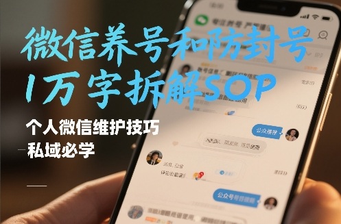 微信养号和防封号1万字拆解SOP，个人微信维护技巧，私域必学【文档】-鸿雁学习网
