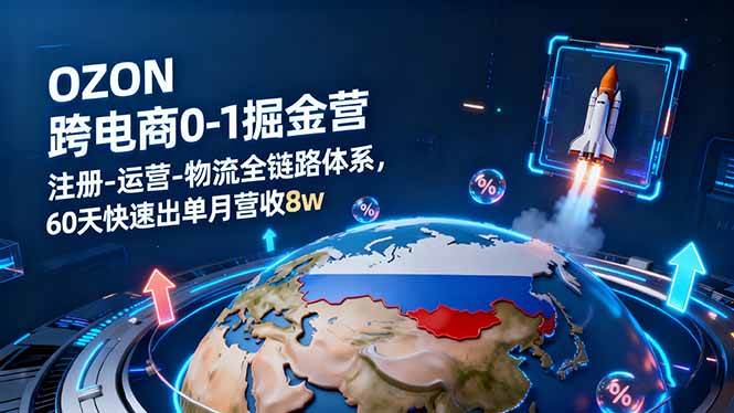 （16277期）OZON跨境电商0-1掘金营：注册-运营-物流全链路体系，60天快速出单月营收8w-鸿雁学习网