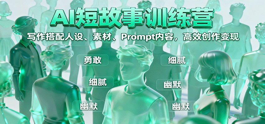 AI短故事训练营：写作搭配人设、素材、Prompt内容，高效创作变现-鸿雁学习网