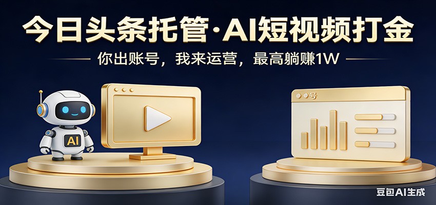 头条号AI托管，我提供作品，你提供账号，每天5分钟发布，小白躺赚3000+-鸿雁学习网