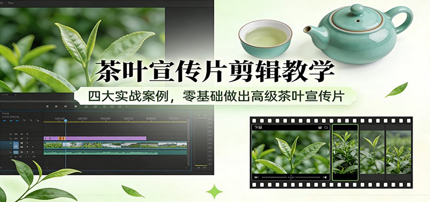 茶叶宣传片剪辑教学：四大实战案例，零基础做出高级茶叶宣传片-鸿雁学习网