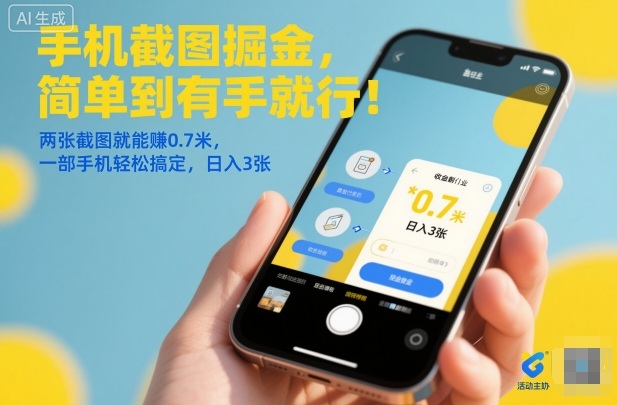 手机截图掘金，简单到有手就行！两张截图就能賺0.7米，一部手机轻松搞定，日入3张【揭秘】-鸿雁学习网