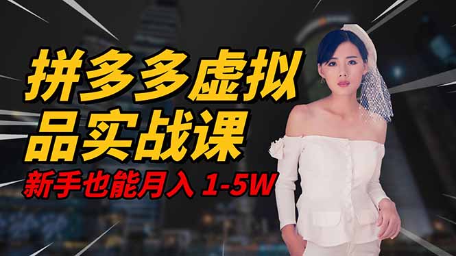 2025 拼多多虚拟品系统实战课，轻资产项目，可矩阵开工作室，新手也能…-鸿雁学习网