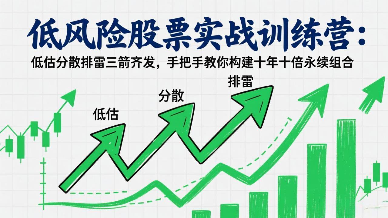 （17487期）低风险股票实战训练营：低估分散排雷三箭齐发，手把手教你构建十年十倍永续组合-鸿雁学习网