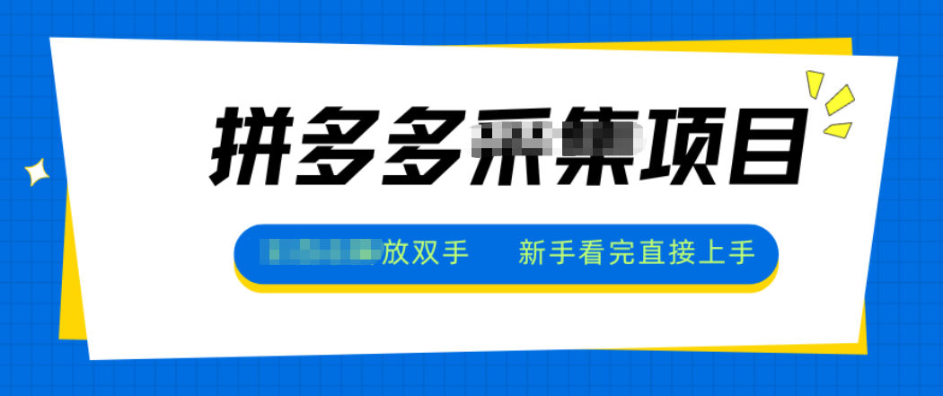 拼多多电商采集，一小时50+，操作简单，零投资-鸿雁学习网