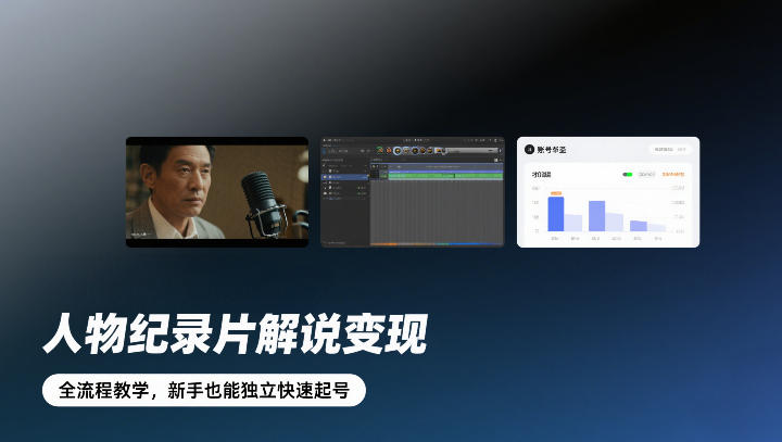 人物纪录片解说变现，全流程教学，新手也能独立快速起号-鸿雁学习网