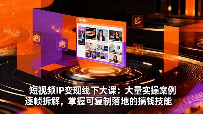 （16410期）短视频IP变现线下大课：大量实操案例逐帧拆解，掌握可复制落地的搞钱技能-鸿雁学习网