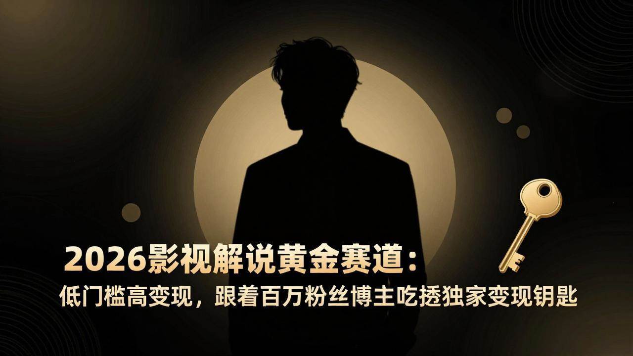 （17721期）2026影视解说黄金赛道：低门槛高变现，跟着百万粉丝博主吃透独家变现钥匙-鸿雁学习网