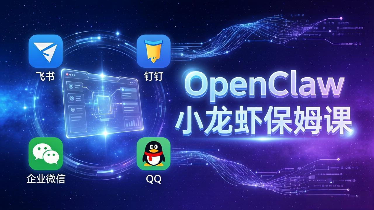 OpenClaw小龙虾保姆课： Windows/macOS/Linux/Docker全系统安装，飞书+钉钉+企业微信+QQ 全接入-鸿雁学习网