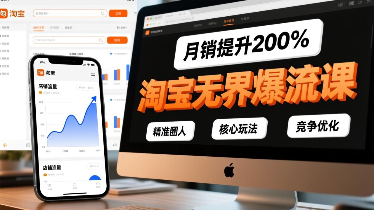 淘宝无界爆流课，精准圈人、核心玩法、竞争优化，快速引爆店铺流量，月销提升200%-鸿雁学习网