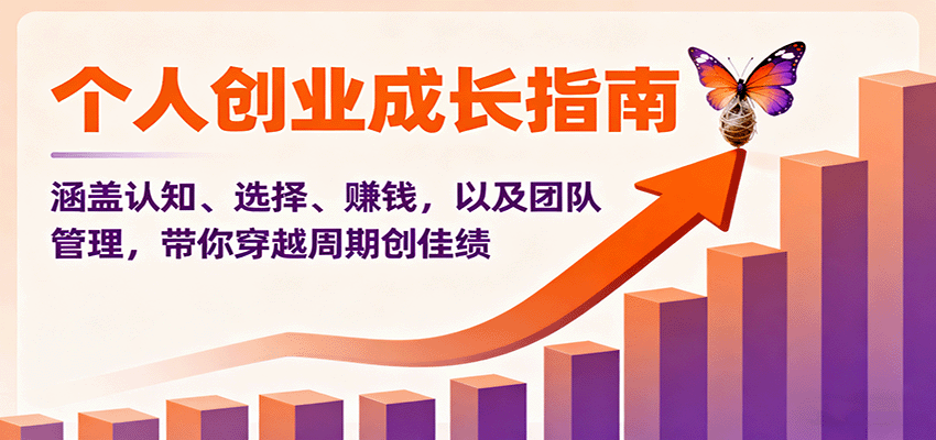 个人创业成长指南：涵盖认知、选择、赚钱，以及团队管理，带你穿越周期创佳绩-鸿雁学习网