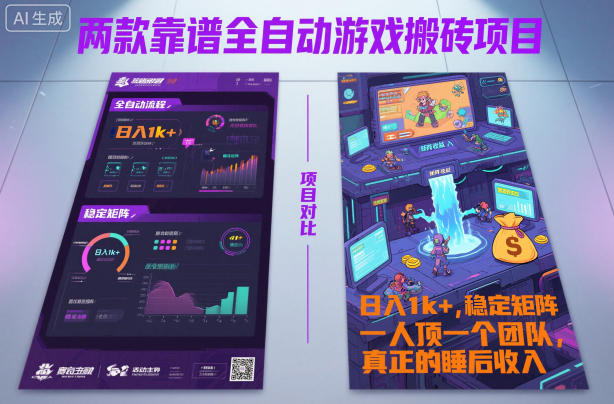 两款靠谱全自动游戏搬砖项目，日入1k+，稳定可矩阵，一人顶一个团队，真正的睡后收入【揭秘】-鸿雁学习网