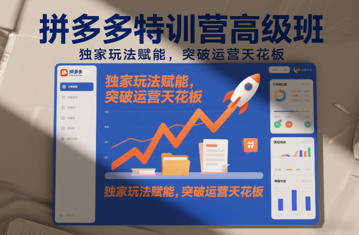 拼多多特训营高阶班，独家玩法赋能，突破运营天花板（更新26年1月）-鸿雁学习网