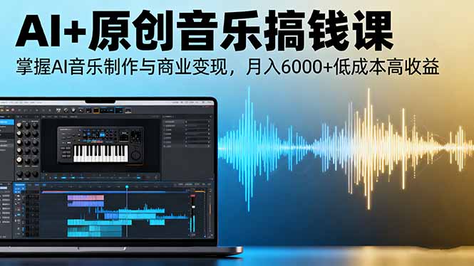 AI+原创音乐搞钱课：掌握AI音乐制作与商业变现，月入6000+低成本高收益-鸿雁学习网