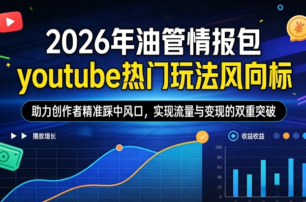 2026年油管情报包，youtube热门玩法风向标，助力创作者精准踩中风口，实现流量与变现的双重突破(更新)-鸿雁学习网