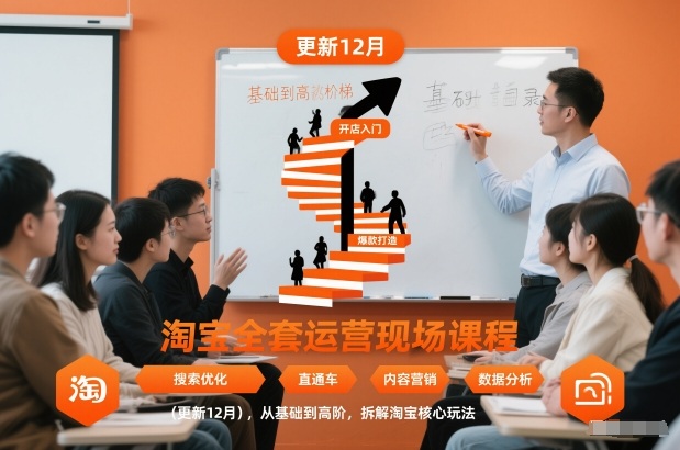 淘宝全套运营现场课程(更新12月)，从基础到高阶，拆解淘宝核心玩法-鸿雁学习网