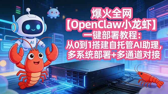（17612期）爆火全网【OpenClaw 小龙虾】一键部署教程：从0到1搭建自托管AI助理，多系统部署+多通道对接-鸿雁学习网