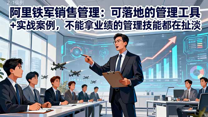 阿里铁军销售管理：可落地的管理工具+实战案例，不能拿业绩的管理都在扯淡-鸿雁学习网