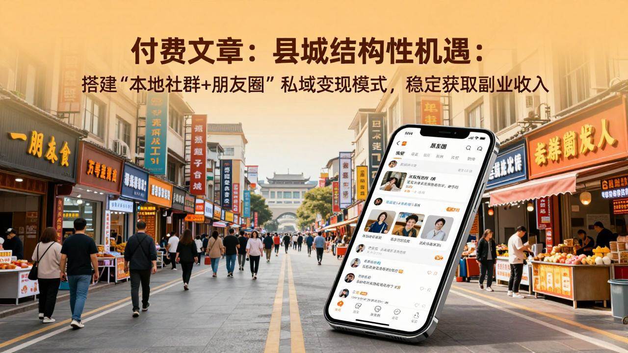 （17518期）付费文章：县城结构性机遇：搭建“本地社群+朋友圈”私域变现模式，稳定获取副业收入-鸿雁学习网