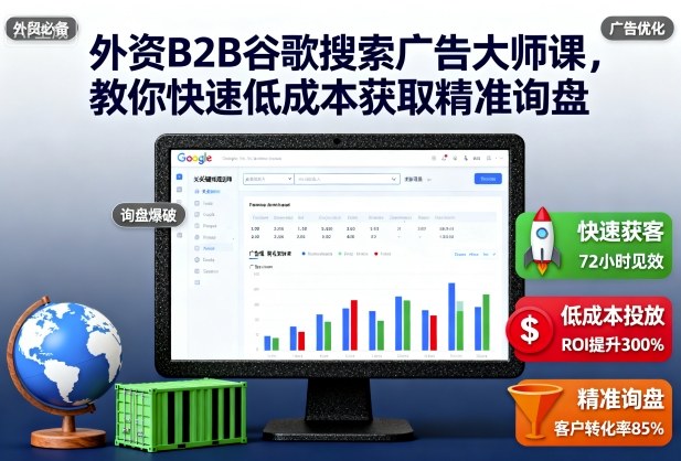 外资B2B谷歌搜索广告大师课，教你快速低成本获取精准询盘-鸿雁学习网