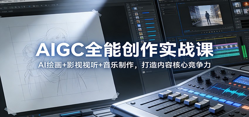 AIGC全能创作实战课：AI绘画+影视视听+音乐制作，打造内容核心竞争力-鸿雁学习网
