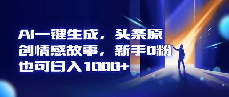 AI一键生成，头条原创情感故事，新手0粉也可日入1000+-鸿雁学习网
