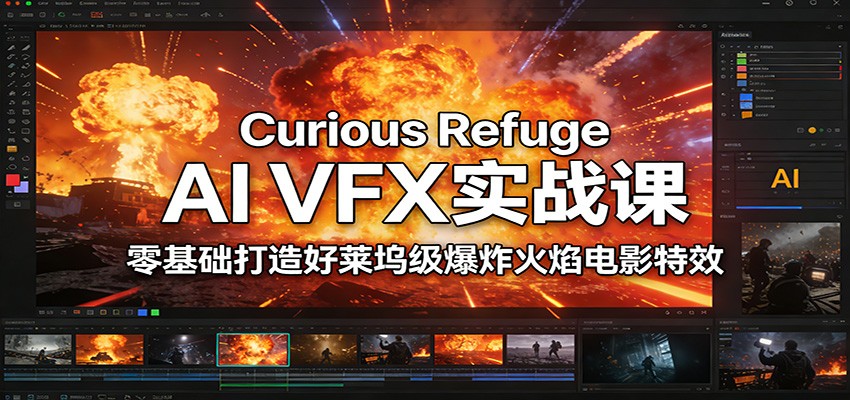Curious Refuge AI VFX实战课，零基础打造好莱坞级爆炸火焰电影特效-鸿雁学习网