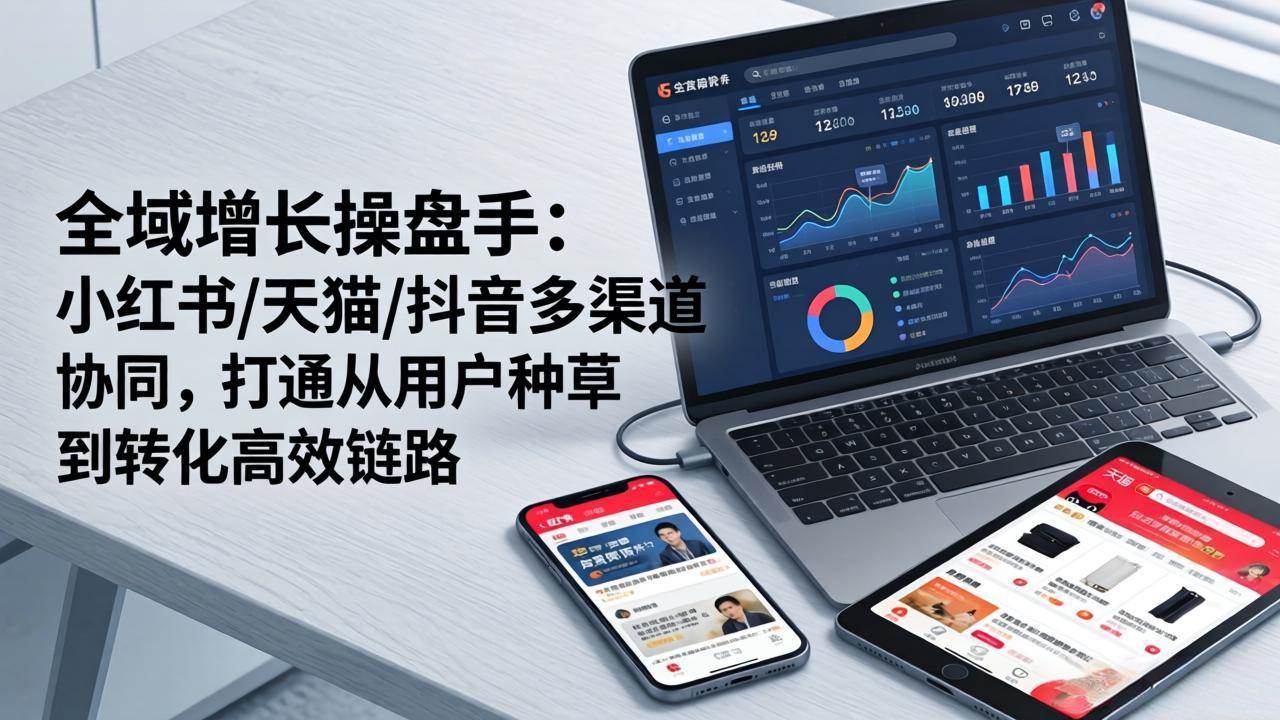(17605期)全域增长操盘手:小红书/天猫/抖音多渠道协同,打通从用户种草到转化高效链路-鸿雁学习网