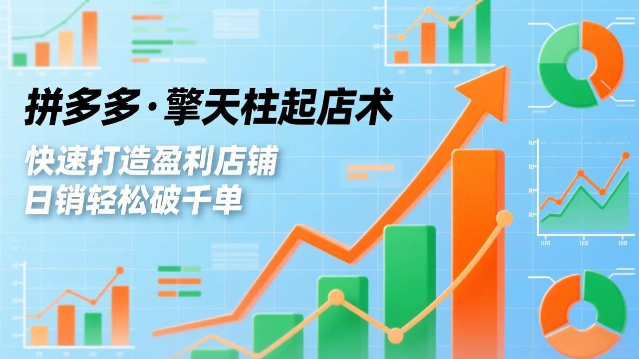 （17715期）拼多多·擎天柱起店术3.0(更新)，爆流布局、利润起飞、不断流，快速打造盈利店铺，日销破千单-鸿雁学习网