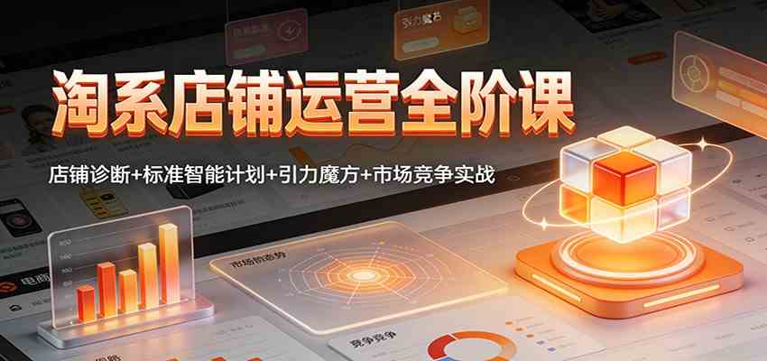 淘系店铺运营全阶课：店铺诊断+标准智能计划+引力魔方+市场竞争实战-鸿雁学习网