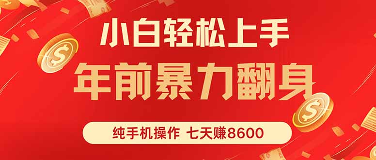 七天狂赚8600，小白纯手机操作，日入1000+-鸿雁学习网