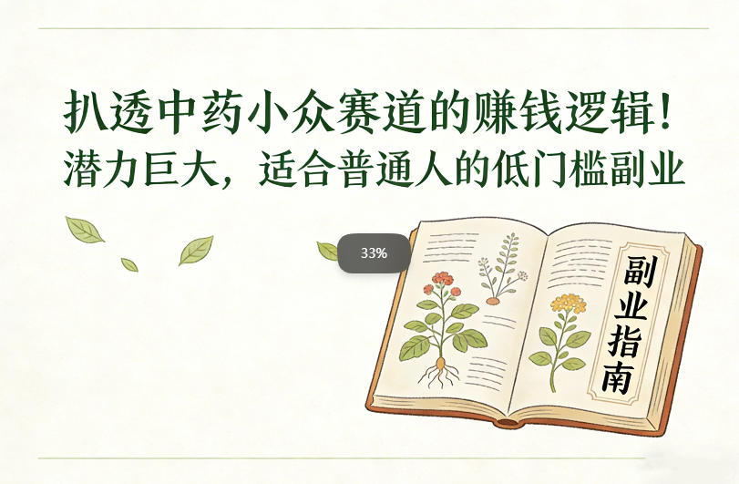 扒透中药小众赛道的賺米逻辑，潜力巨大，适合普通人的低门槛副业-鸿雁学习网