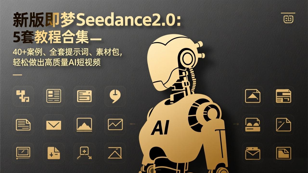 新版即梦Seedance2.0：5套教程合集，40+案例、全套提示词、素材包，轻松做出高质量AI短视频-鸿雁学习网