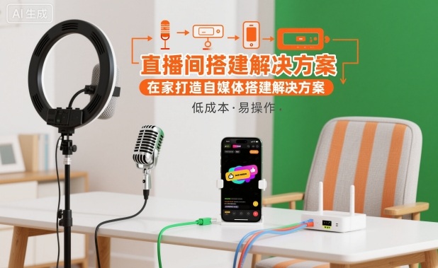 直播间搭建解决方案，在家打造自媒体搭建解决方案-鸿雁学习网