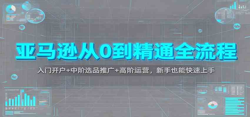 亚马逊从0到精通全流程：入门开户+中阶选品推广+高阶运营，新手也能快速上手-鸿雁学习网
