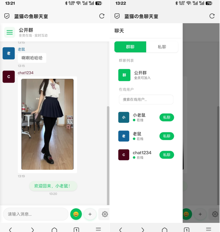 PHP实时消息聊天室源码 聊天APP源码 H5网页聊天室 PHP+WebSocket-鸿雁学习网