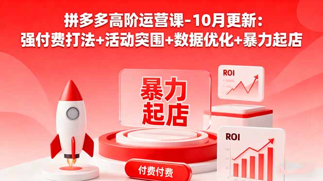 拼多多高阶运营课-10月更新：强付费打法+活动突围+数据优化+暴力起店-鸿雁学习网